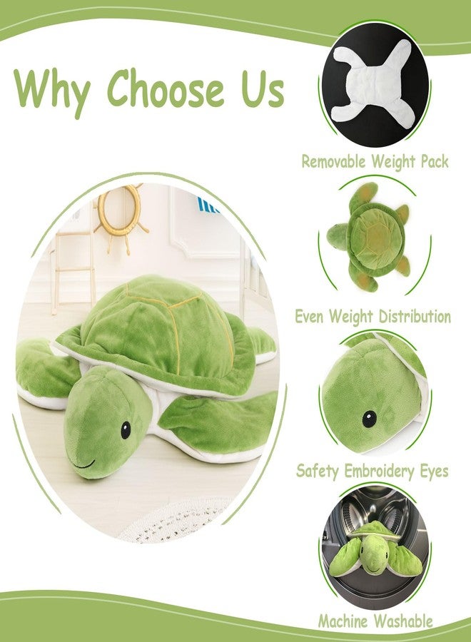 WEIGEDU Weighted Sea Turtle Plush Toy - 20 Inches, 2.3 lbs, Soft & Removable Weight for Kids and Adults - Embroidered Eyes, Comfort - Image 3